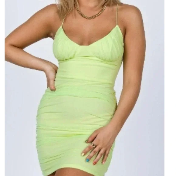 open lace back dress Mayzie Mini Dress Green